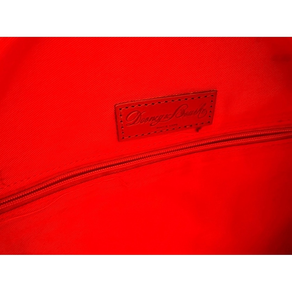 Dooney & Bourke Zebra Printed Canvas Red Leather Trim Suede Bottom Lee Tote Bag - Picture 6 of 7